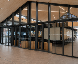 Porte automatique coulissante pour commerce alimentaire