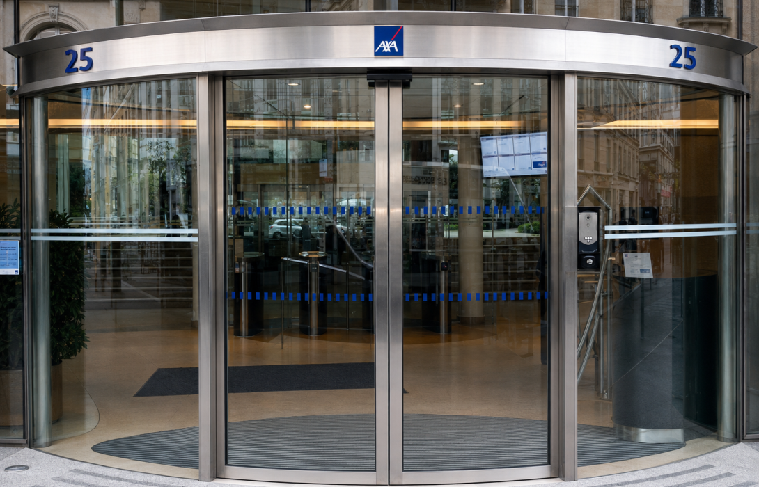 Porte automatique cintrée pour banques