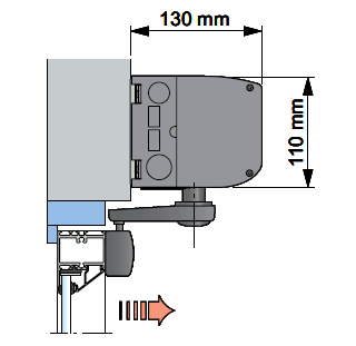 Coupe bras Porte automatique battante 110E Softica