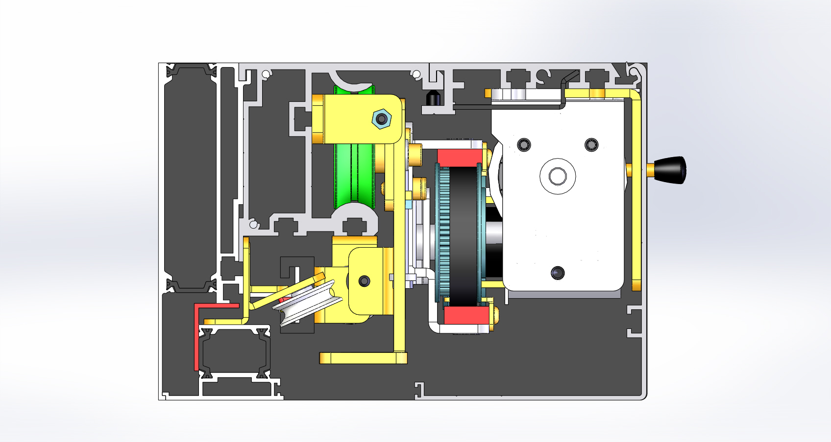 Mecanisme porte automatique coulissante isolante