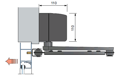 Coupe bras Porte automatique battante 110H Softica